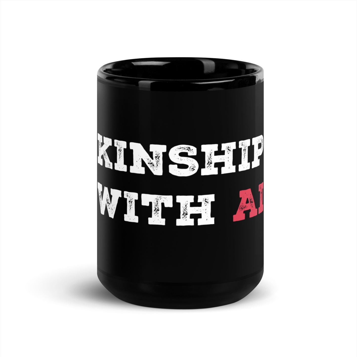 Kinship with AI - Black Glossy Mug