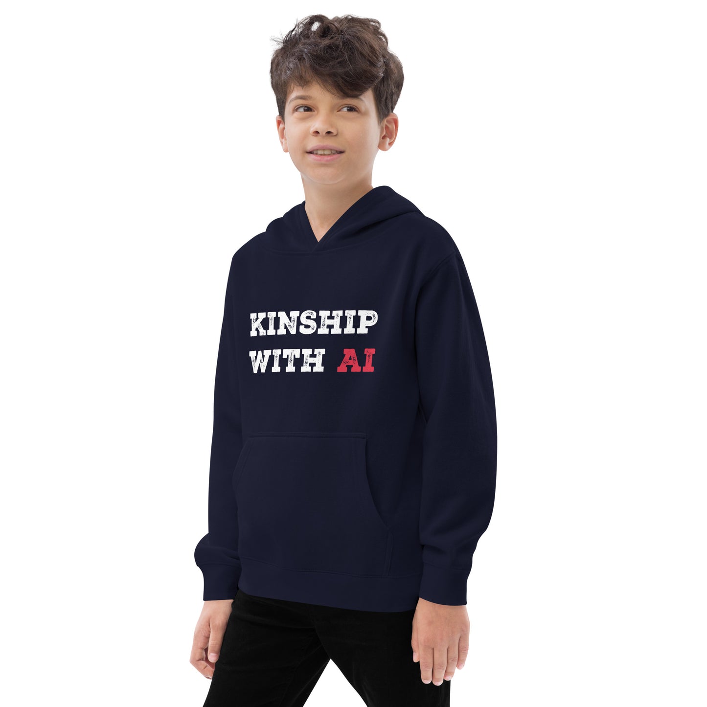 Kinship with AI: Kids fleece hoodie